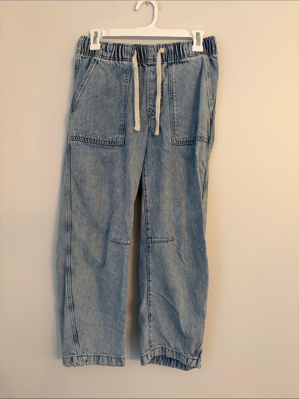 GAP Light Wash Denim Pull-On Cropped Barrel Jeans Size XS